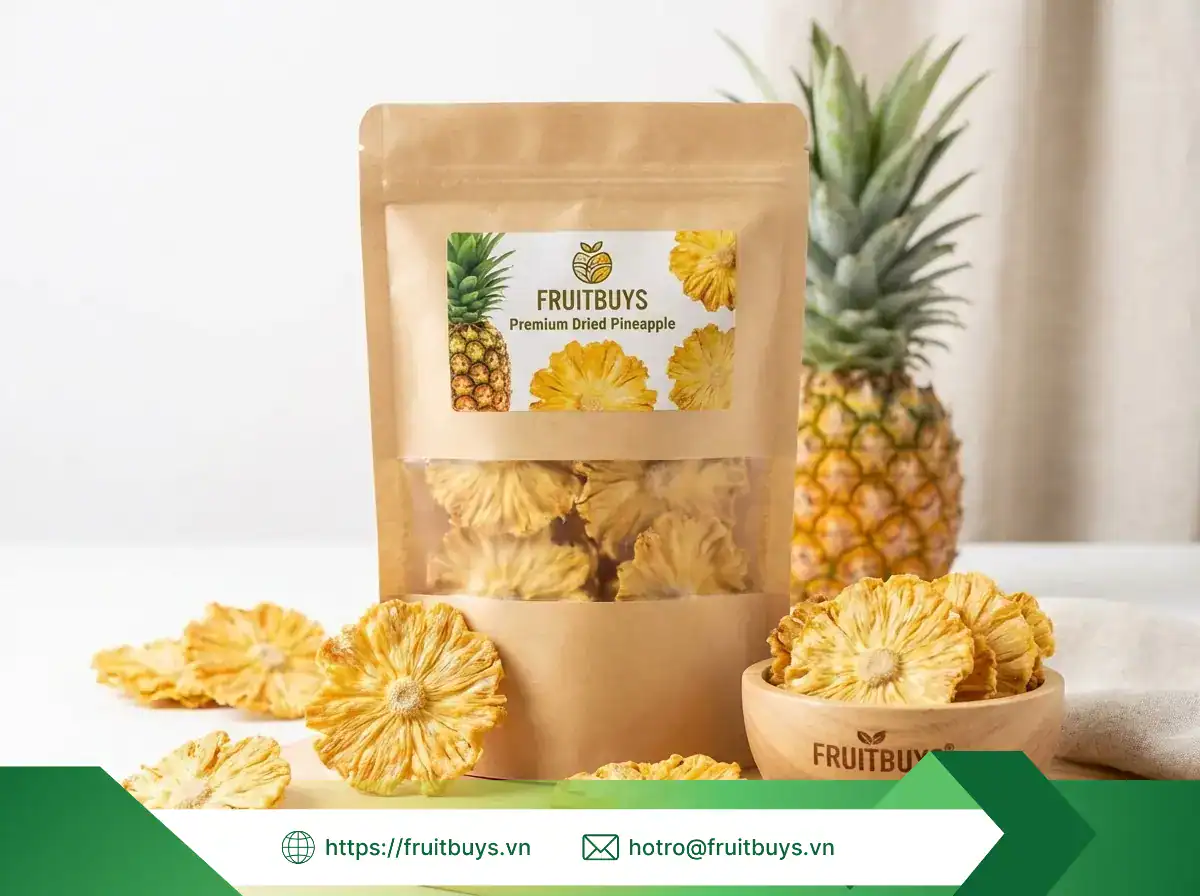 Dứa Sấy Dẻo Không Đường (Sấy Mộc) dứa sấy dẻo không Đường (sấy mộc)