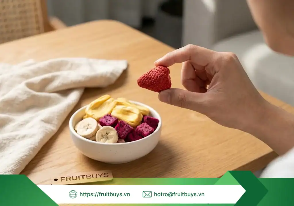 Công Nghệ Sấy Thăng Hoa (Freeze Drying) Là Gì? Giải Mã "Cỗ Máy Thời Gian" Của Ngành Thực Phẩm công nghệ sấy thăng hoa (freeze drying) (7) fruitbuys vietnam