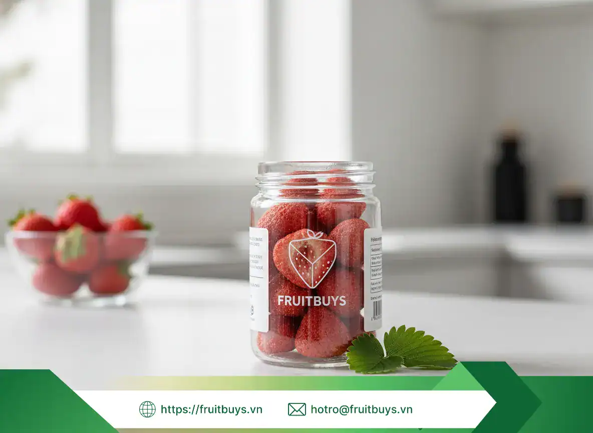 Dâu Sấy Thăng Hoa (Freeze Dried Strawberry) (10) FRUITBUYS VIETNAM