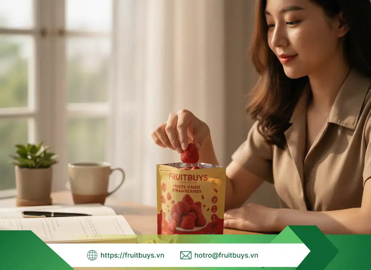 Dâu Sấy Thăng Hoa (Freeze Dried Strawberry) (13) FRUITBUYS VIETNAM