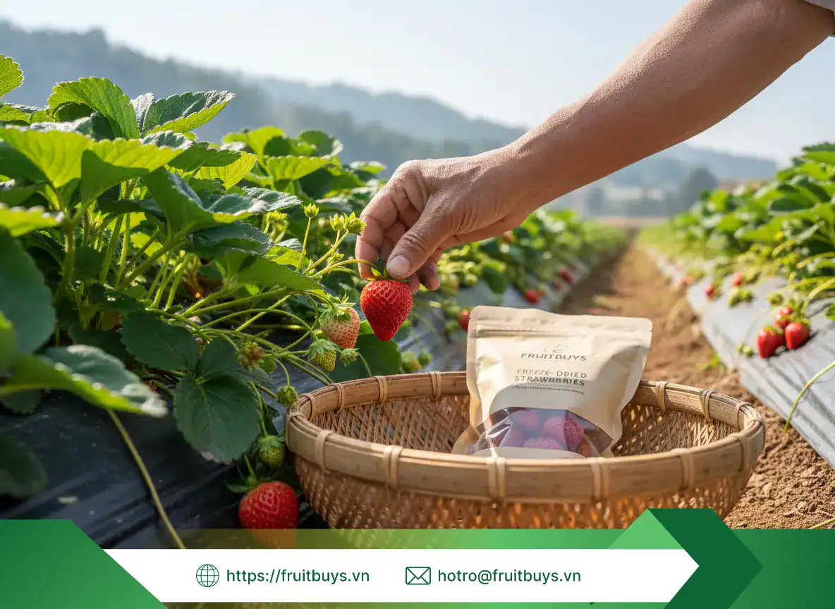Dâu Sấy Thăng Hoa (Freeze Dried Strawberry) (5) FRUITBUYS VIETNAM