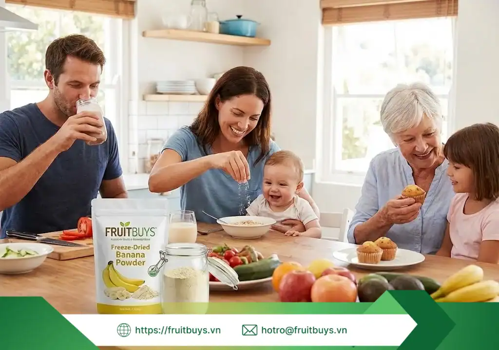 bột chuối sấy thăng hoa