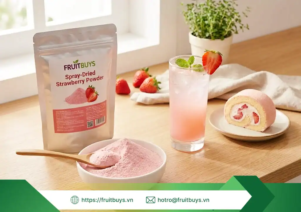 bột dâu sấy phun