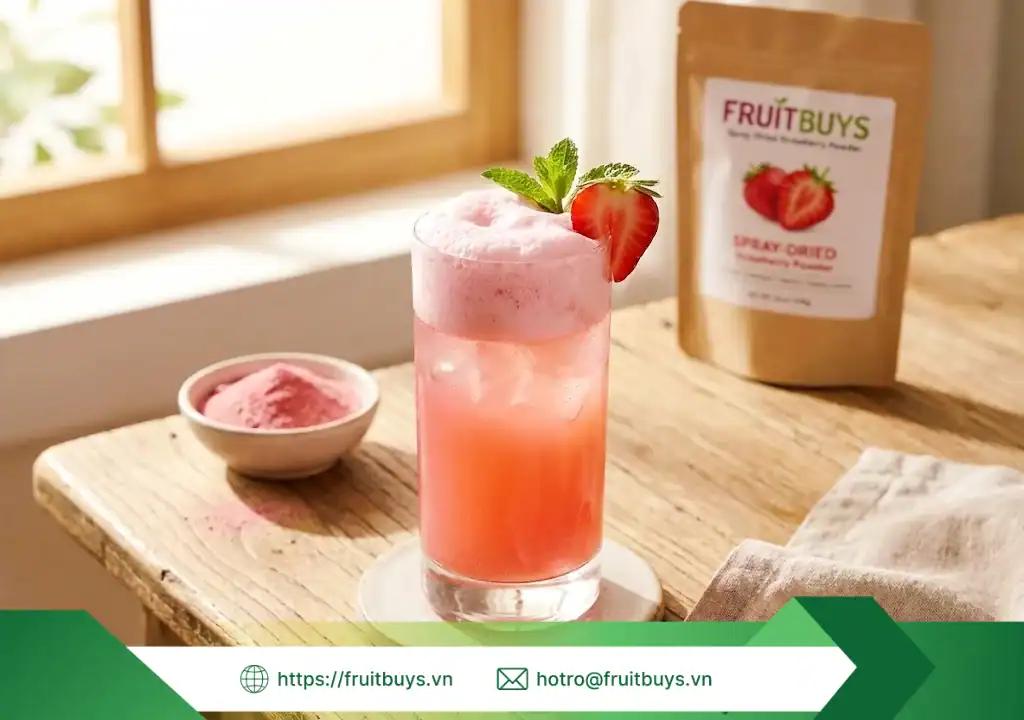 bột dâu sấy phun