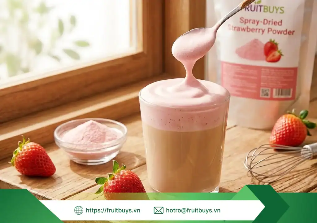 bột dâu sấy phun