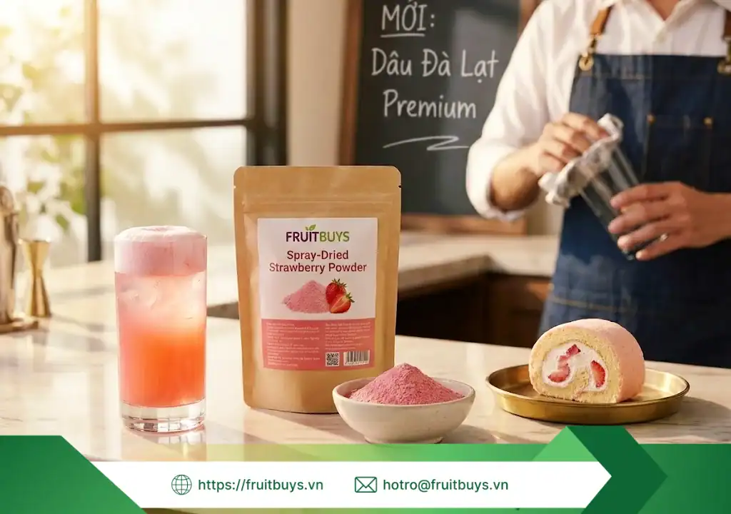 bột dâu sấy phun