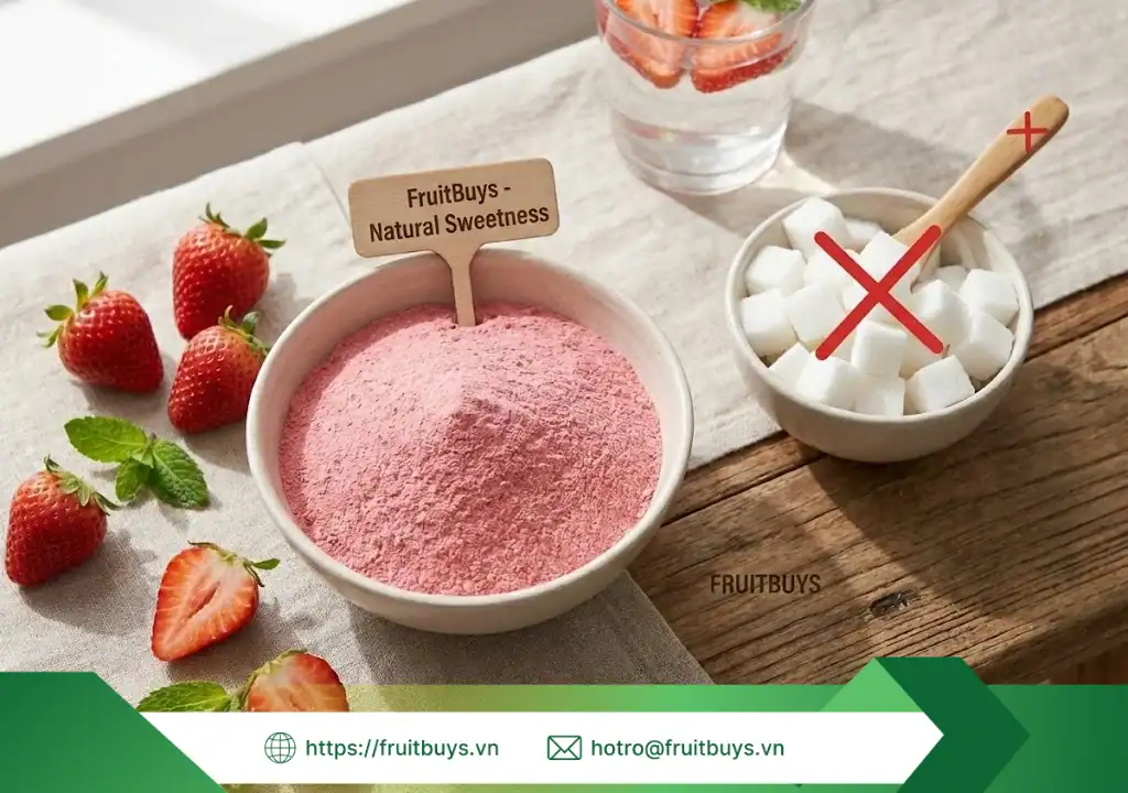 Bột Dâu Sấy Thăng Hoa bột dâu sấy thăng hoa