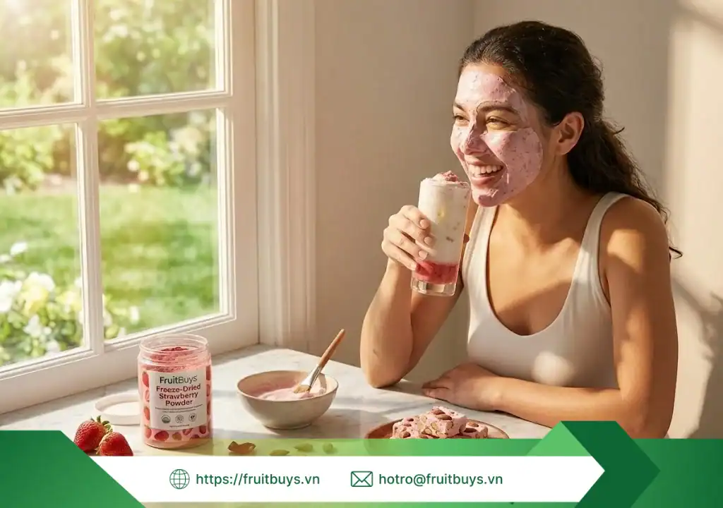 Bột Dâu Sấy Thăng Hoa bột dâu sấy thăng hoa