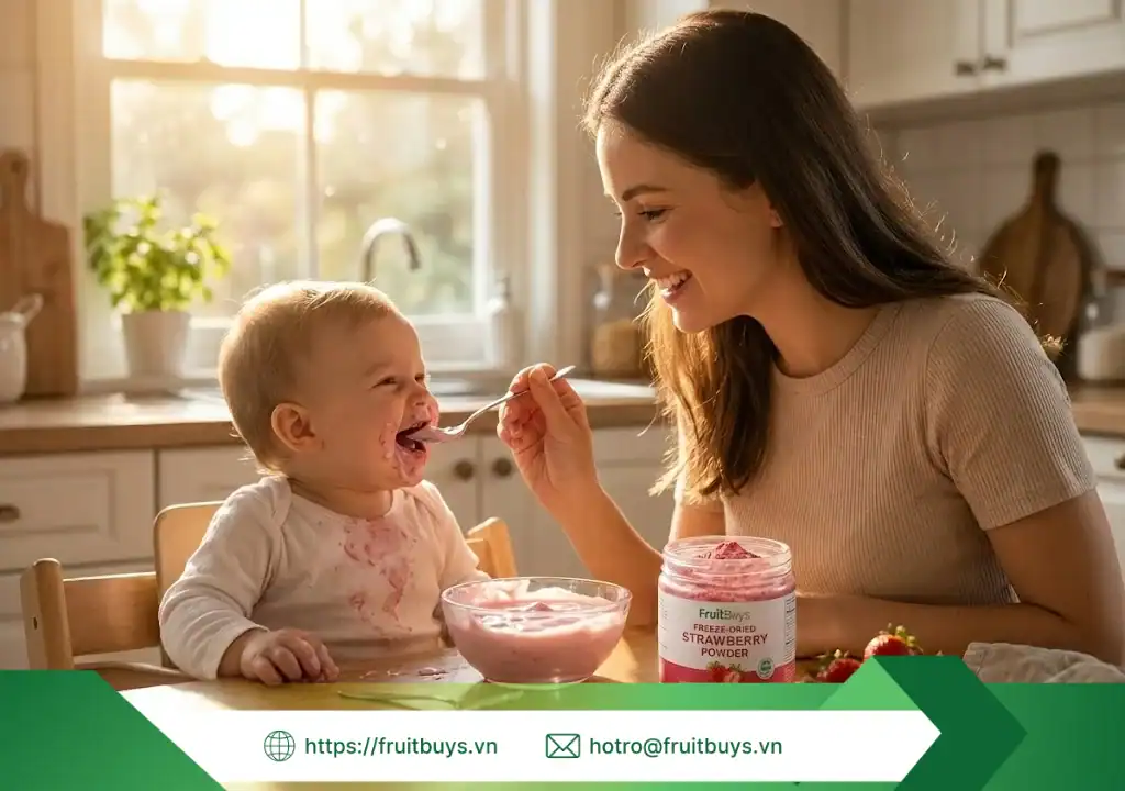 Bột Dâu Sấy Thăng Hoa bột dâu sấy thăng hoa