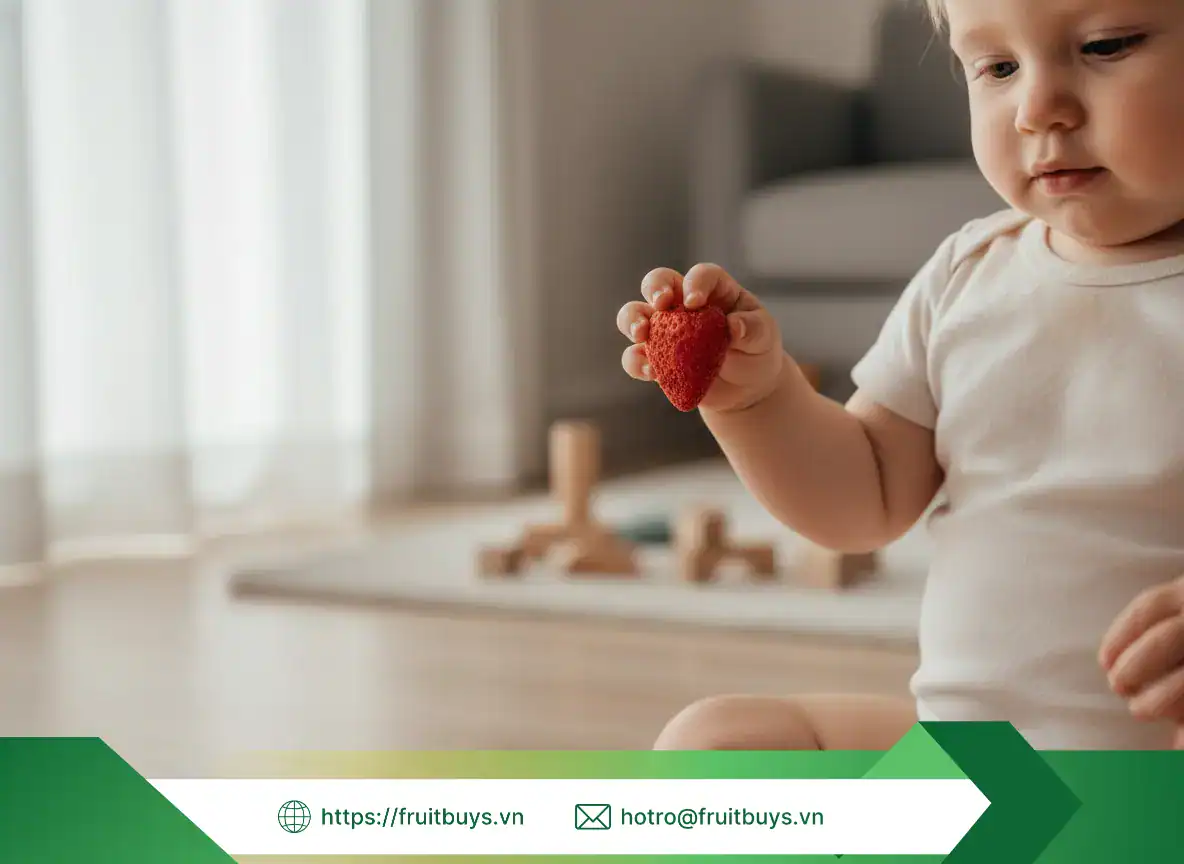 Dâu Sấy Thăng Hoa Siêu Snack 3 Không Cho Mẹ Bầu & Bé Yêu (18) FRUITBUYS VIETNAM