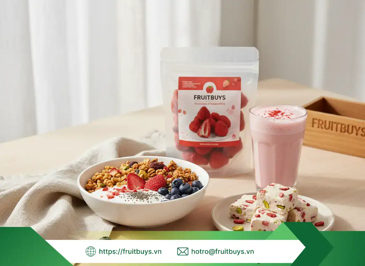 Món Ngon Từ Dâu Sấy Thăng Hoa (6) FRUITBUYS VIETNAM