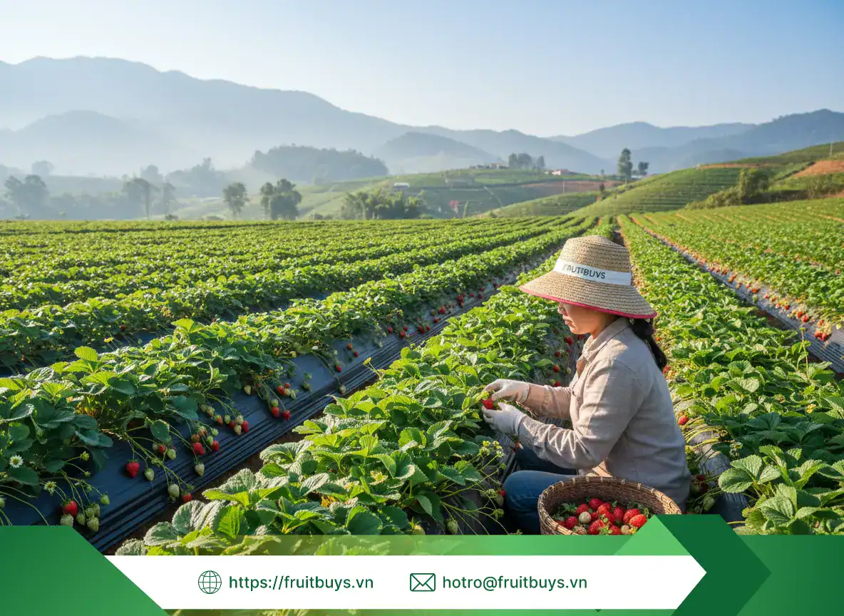 Quy Trình Sản Xuất Dâu Sấy Thăng Hoa (12) FRUITBUYS VIETNAM