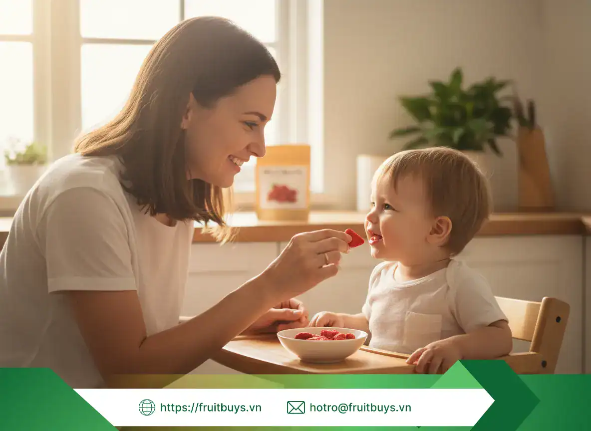 Quy Trình Sản Xuất Dâu Sấy Thăng Hoa (3) FRUITBUYS VIETNAM