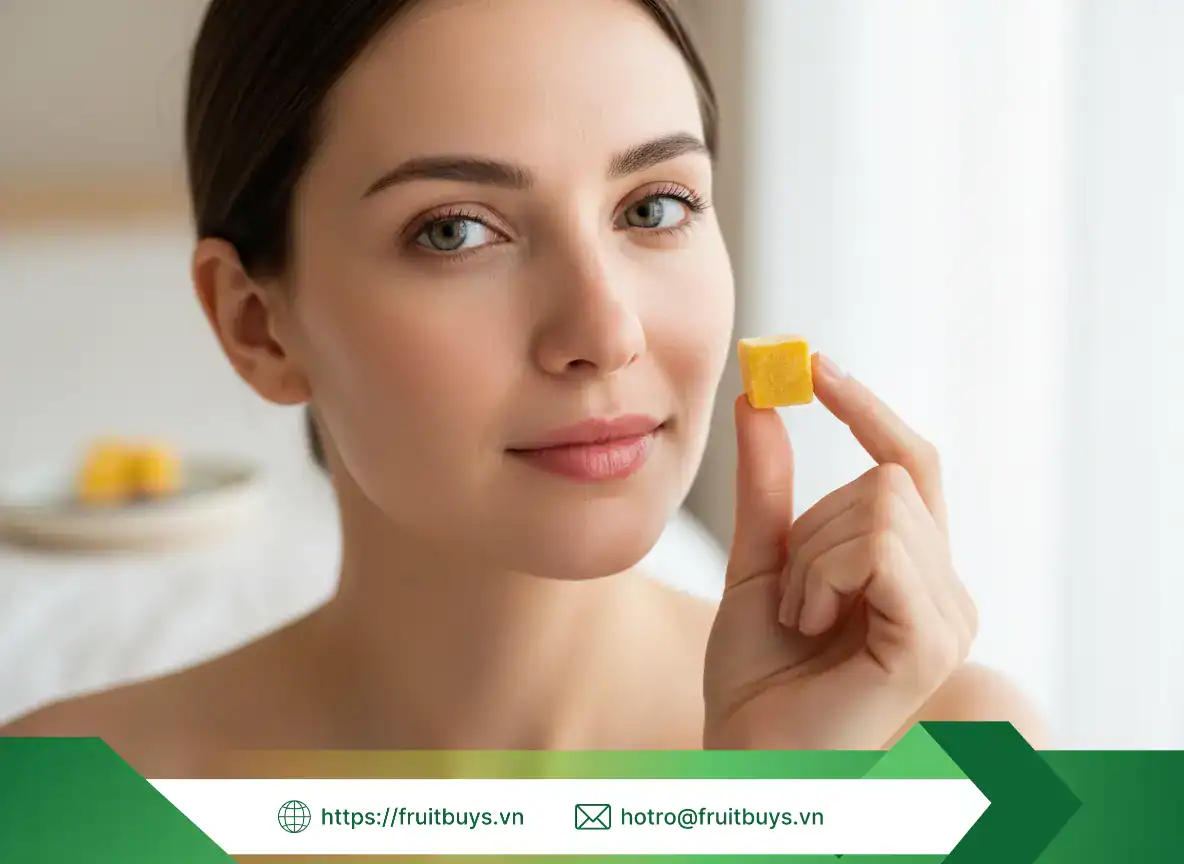 Viên Chanh Dây Sấy Thăng Hoa (Freeze Dried Passion Fruit Cubes) 251125 (13) FRUITBUYS VIETNAM