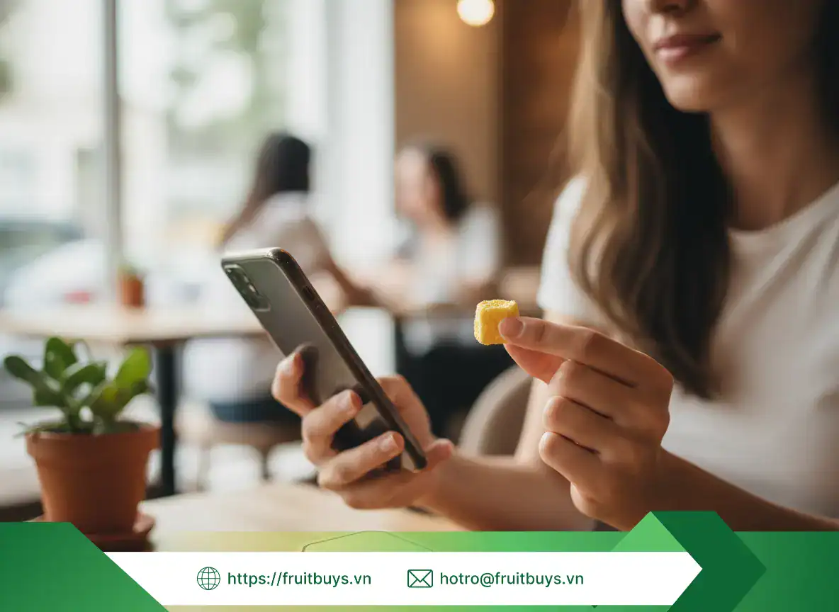 Viên Chanh Dây Sấy Thăng Hoa (Freeze Dried Passion Fruit Cubes) 251125 (4) FRUITBUYS VIETNAM