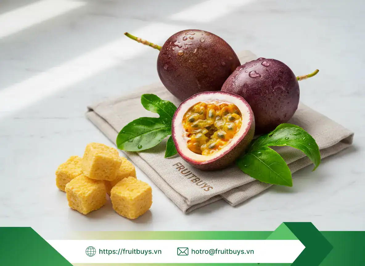Viên Chanh Dây Sấy Thăng Hoa (Freeze Dried Passion Fruit Cubes) 251125 (8) FRUITBUYS VIETNAM