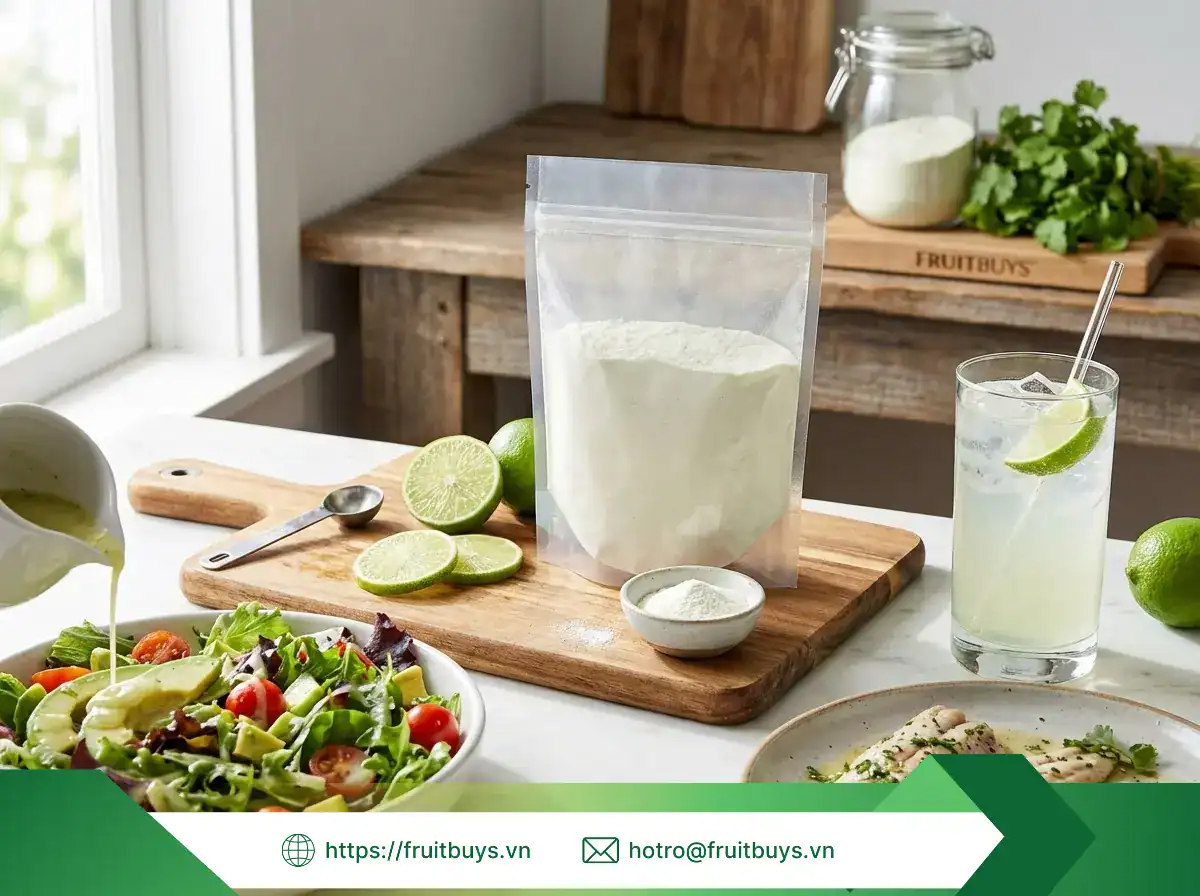 Đánh Thức Căn Bếp Của Bạn Với Bột Chanh Sấy Phun: Từ Món Ăn Vặt Đến Bí Kíp "Trị" Vón Cục bột chanh sấy phun (4) fruitbuys vietnam