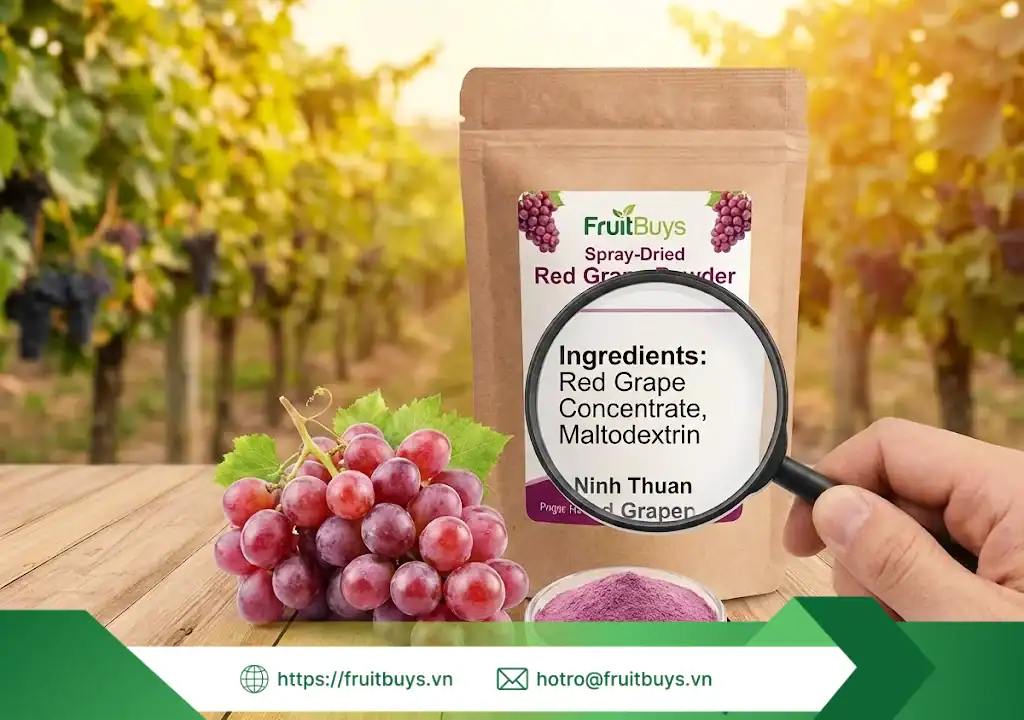 Bột Nho Đỏ Sấy Phun FruitBuys: "Chân Ái" Của Ai Và Ai Nên Tránh Xa? bột nho Đỏ sấy phun (spray dried red grape powder) (7) fruitbuys vietnam
