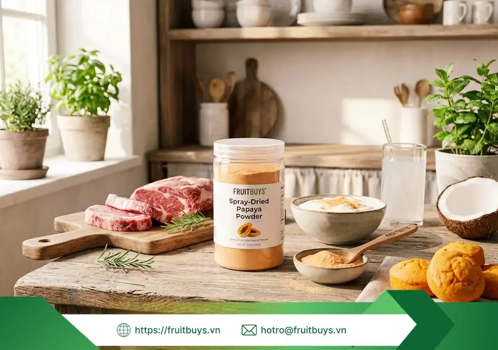 hướng dẫn sử dụng bảo quản bột đu đủ 251228 (1) fruitbuys vietnam