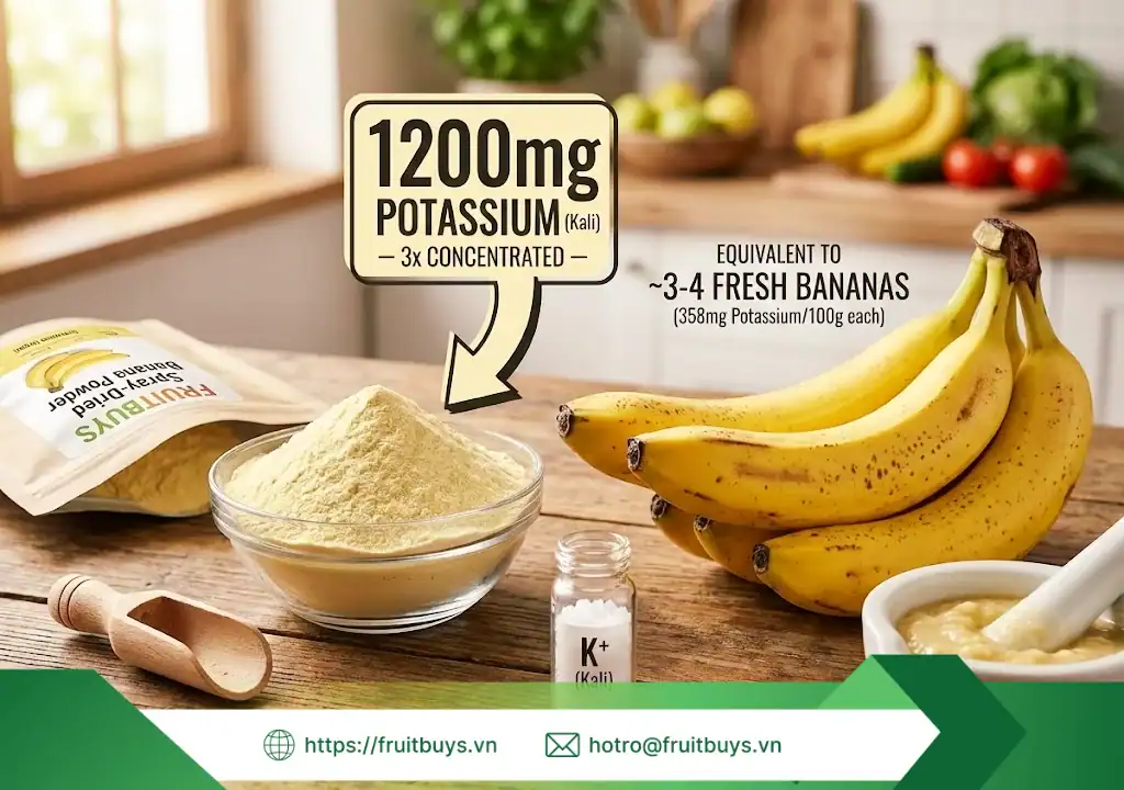 Không Chỉ Là Hương Liệu: Giải Mã "Ma Trận Dinh Dưỡng" Bền Vững Trong Bột Chuối Sấy Phun lợi Ích bột chuối sấy phun 251230 (1) fruitbuys vietnam