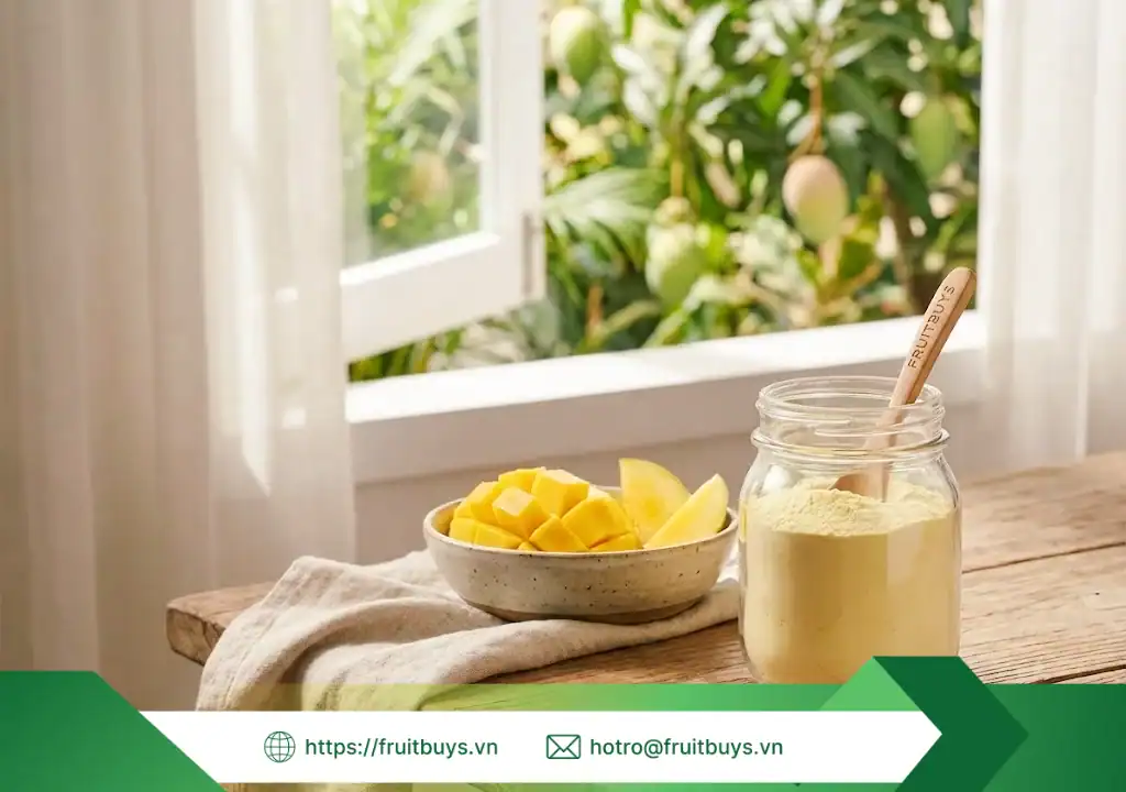 "Giải Phẫu" Bột Xoài Sấy Phun: 3 Hoạt Chất Vàng Làm Nên Sự Kỳ Diệu Cho Sức Khỏe lợi ích bột xoài sấy phun 251226 (1) fruitbuys vietnam