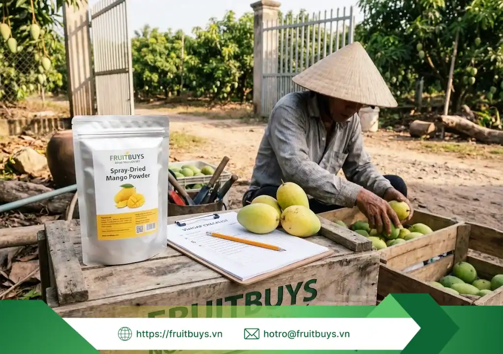Bí Mật Đằng Sau Vị Ngọt: Hành Trình Từ Vùng Đất "Vương Quốc Xoài" Cao Lãnh nguồn gốc bột xoài sấy phun 251226 (6) fruitbuys vietnam