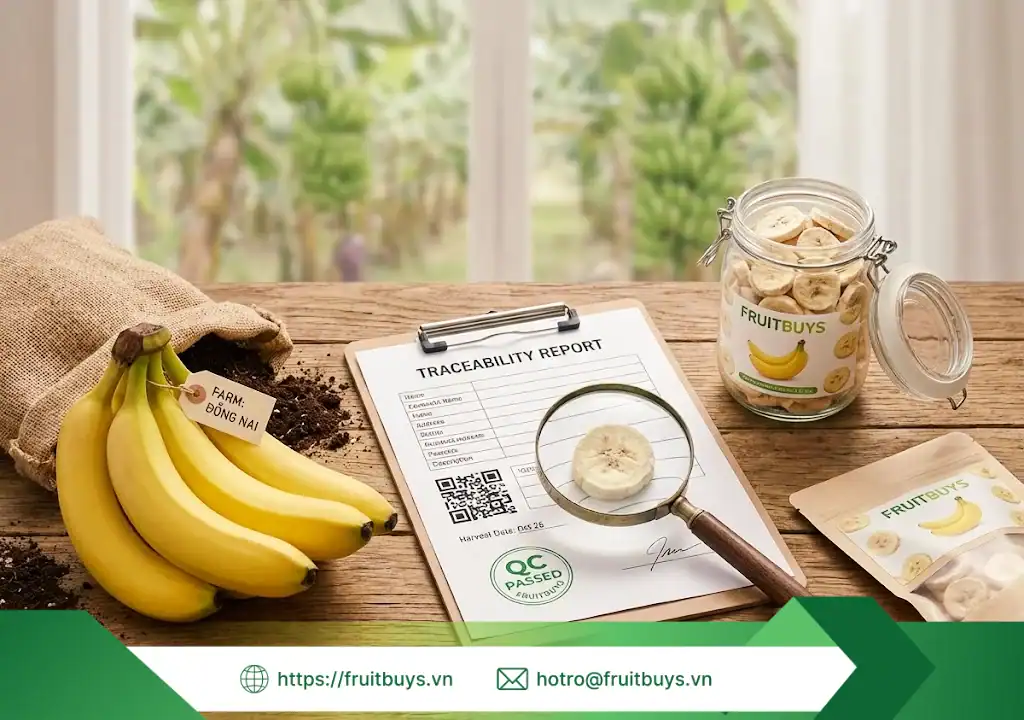 Hành Trình Của Trái Chuối Đồng Nai: Từ Đất Đỏ Bazan Đến Gói Snack Công Nghệ Cao nguồn gốc chuối sấy thăng hoa 251220 (5) fruitbuys vietnam