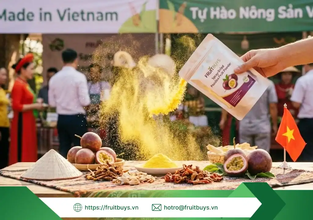 Từ Đất Đỏ Bazan Đến Thế Giới: Câu Chuyện Về Nguồn Gốc Bột Chanh Dây Việt Nam nguồn gốc bột chanh dây sấy phun 251229 (6) fruitbuys vietnam