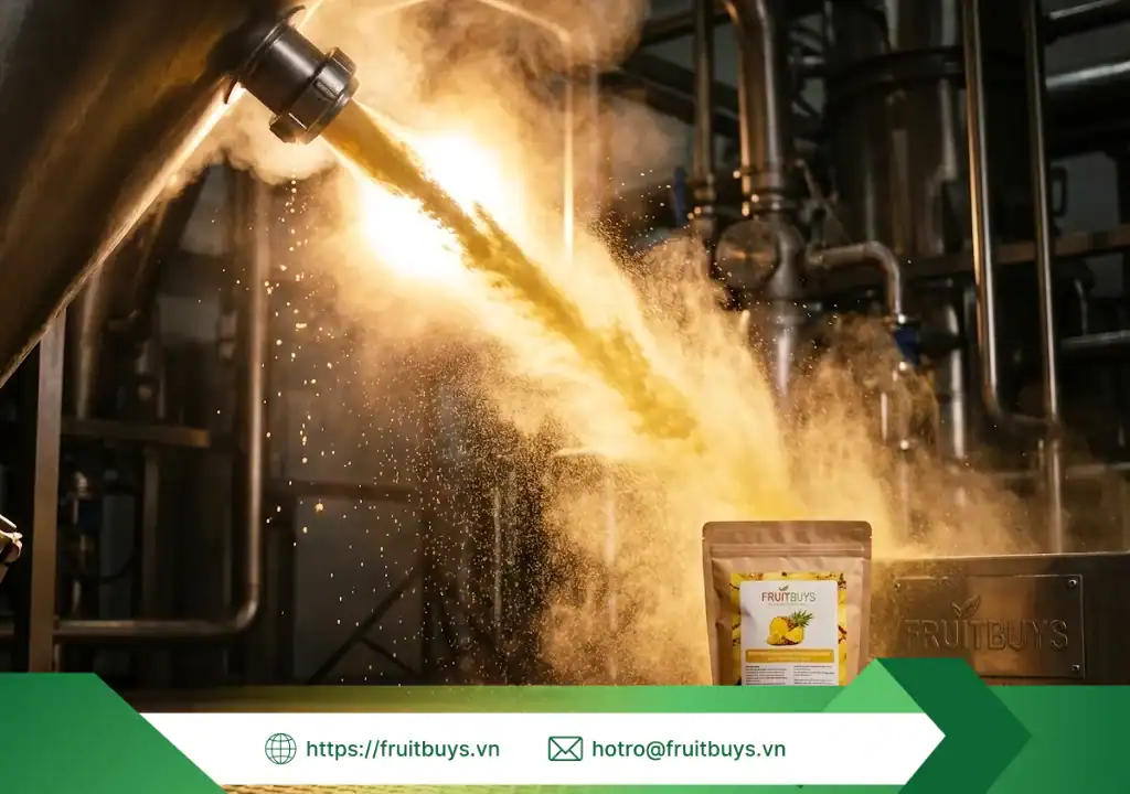 quy trình sản xuất bột dứa sấy phun 251226 (1) fruitbuys vietnam