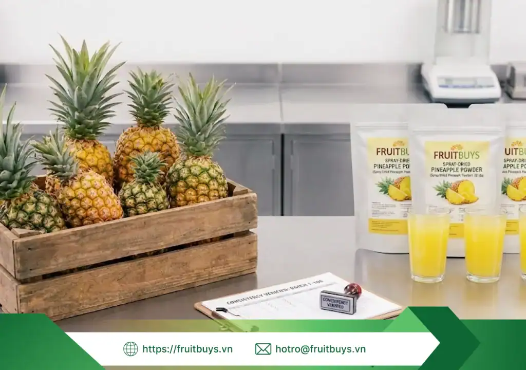 quy trình sản xuất bột dứa sấy phun 251226 (4) fruitbuys vietnam