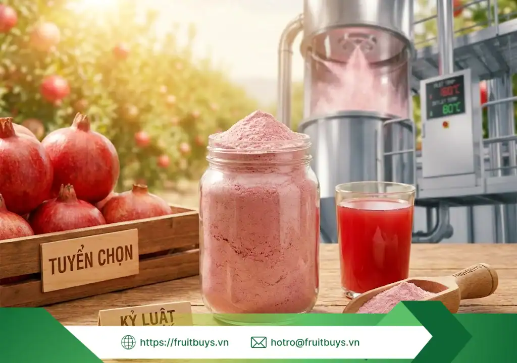 quy trình sản xuất bột lựu sấy phun 251229 (1) fruitbuys vietnam