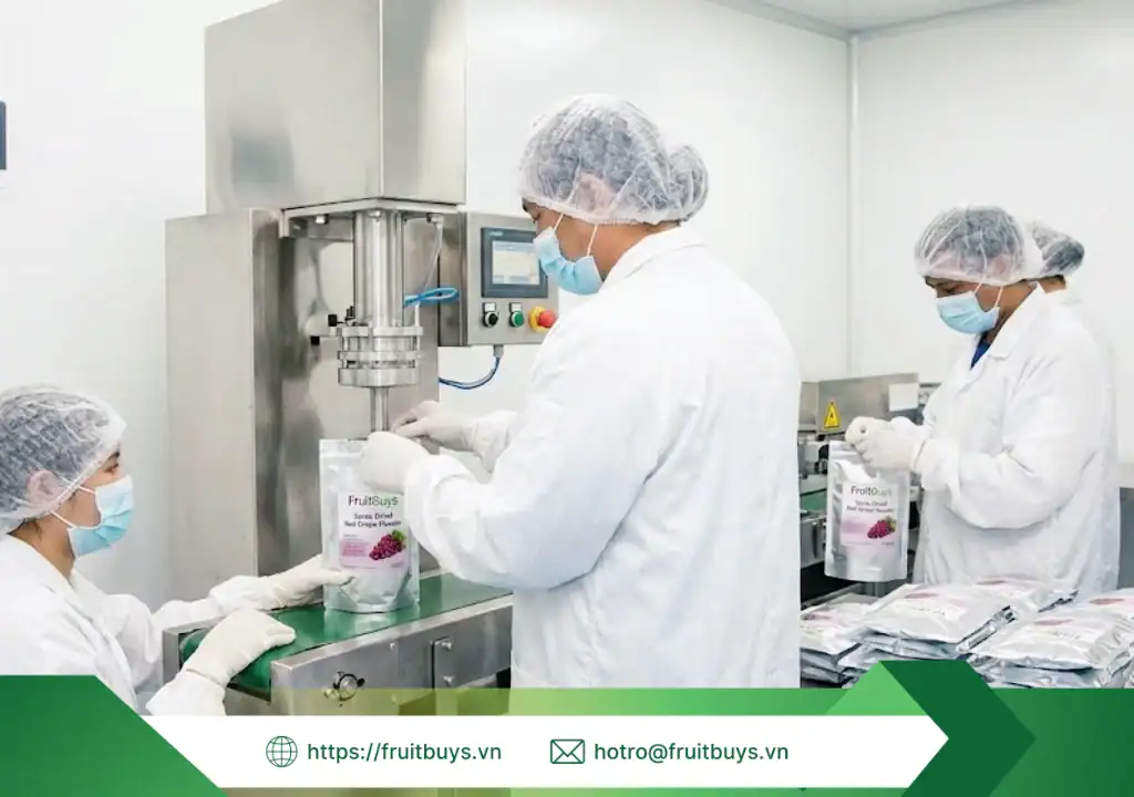 quy trình sản xuất bột nho Đỏ sấy phun 251230 (9) fruitbuys vietnam