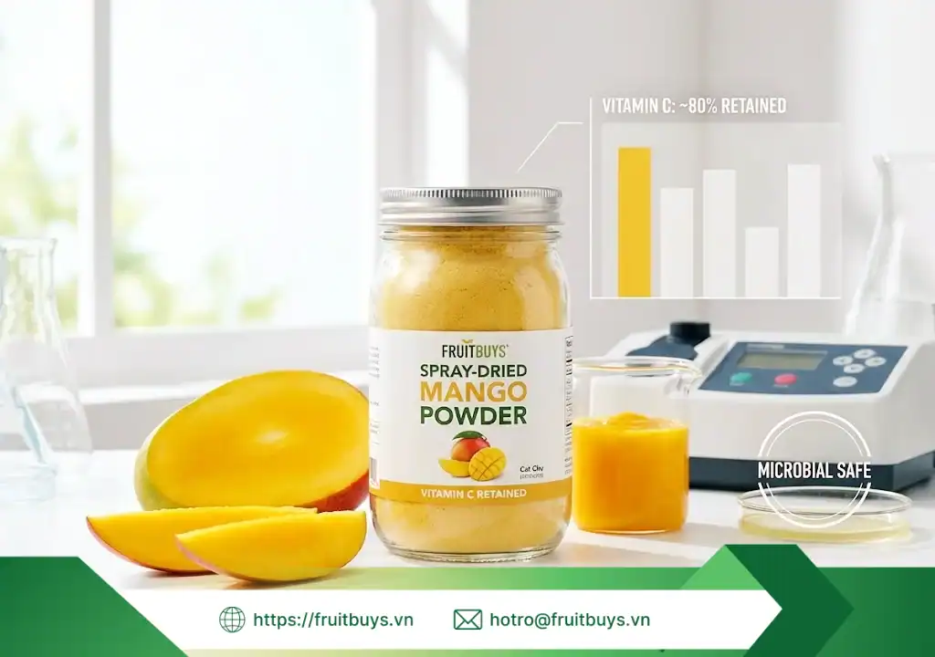 quy trình sản xuất bột xoài sấy phun 251226 (5) fruitbuys vietnam