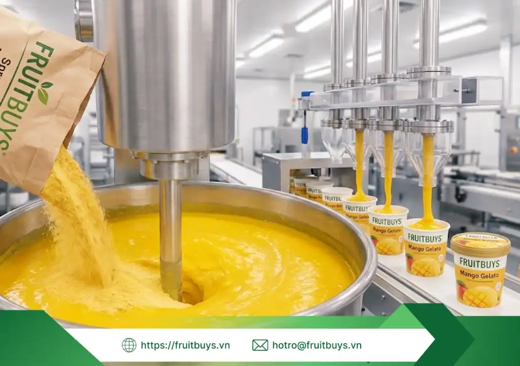 quy trình sản xuất bột xoài sấy phun 251226 (6) fruitbuys vietnam