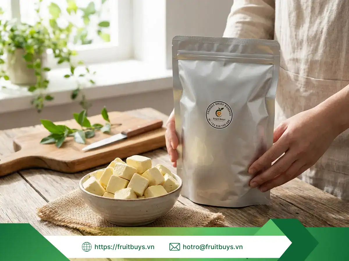 Quy Trình Sản Xuất Sầu Riêng Sấy Thăng Hoa: Giải Mã Bí Mật Công Nghệ -40°C sầu riêng sấy thăng hoa (36) fruitbuys vietnam