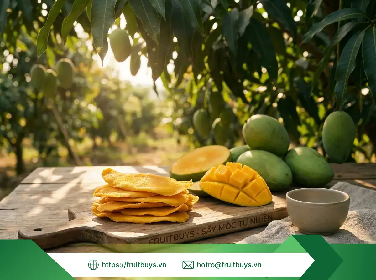 Bí Quyết Đầu Bếp: 3 Công Thức Sáng Tạo Với Xoài Sấy Dẻo & Cách Bảo Quản Giữ Trọn Vị Ngon xoài sấy dẻo không Đường (35) fruitbuys vietnam