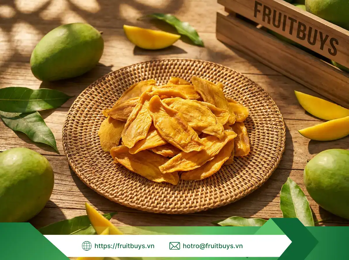 Quy Trình Sản Xuất Xoài Sấy Dẻo Không Đường (Sấy Mộc) – Chuẩn Hóa Công Nghệ Bơm Nhiệt Khép Kín xoài sấy dẻo không Đường (70) fruitbuys vietnam