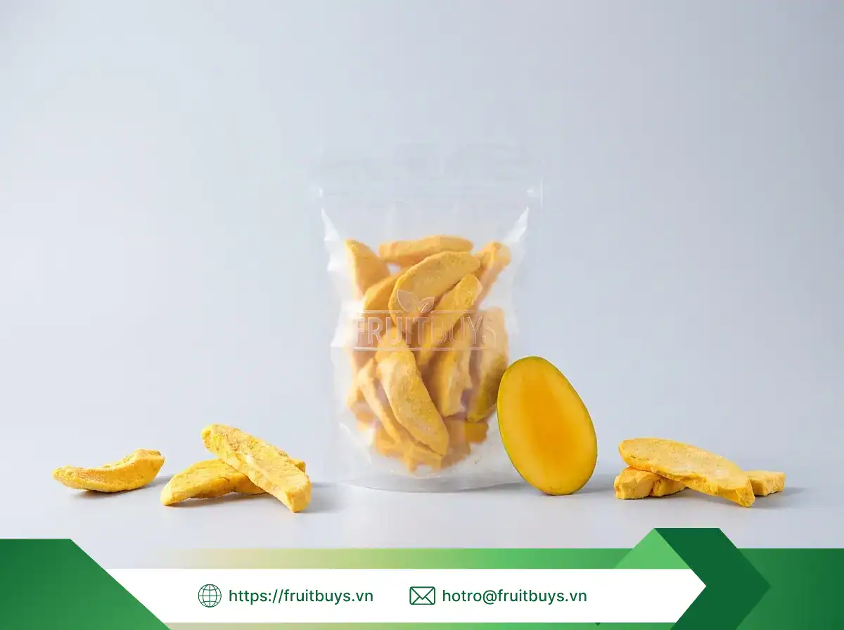 Khám Phá Quy Trình Sản Xuất Xoài Sấy Thăng Hoa: Hành Trình 24 Giờ Biến Xoài Tươi Thành "Snack Phi Hành Gia" xoài sấy thăng hoa fruitbuys vietnam (6)