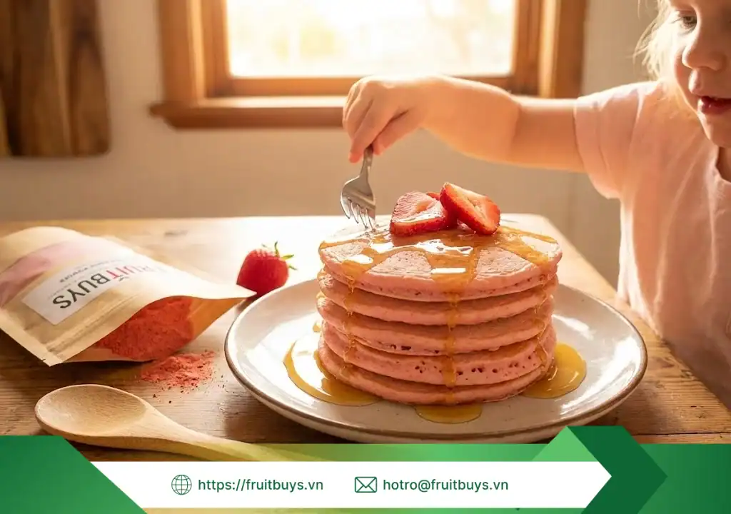 Bật Mí Công Thức Sáng Tạo Với Bột Dâu Sấy Thăng Hoa & Bí Quyết "Trị" Vón Cục hướng dẫn sử dụng bảo quan bột dâu tây sấy thăng hoa 260109 (3) fruitbuys vietnam