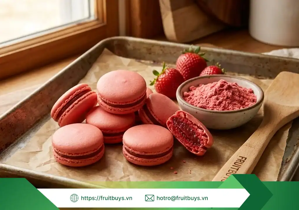 Bật Mí Công Thức Sáng Tạo Với Bột Dâu Sấy Thăng Hoa & Bí Quyết "Trị" Vón Cục hướng dẫn sử dụng bảo quan bột dâu tây sấy thăng hoa 260109 (4) fruitbuys vietnam