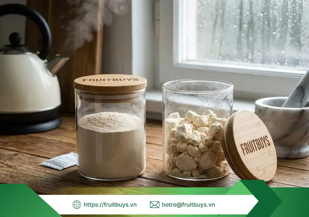 Đừng Chỉ Pha Nước Uống! Biến Bột Măng Cụt Thành "Vũ Khí Bí Mật" Cho Căn Bếp Của Bạn hướng dẫn sử dụng bảo quản bột măng cụt sấy thăng hoa 260107 (7) fruitbuys vietnam