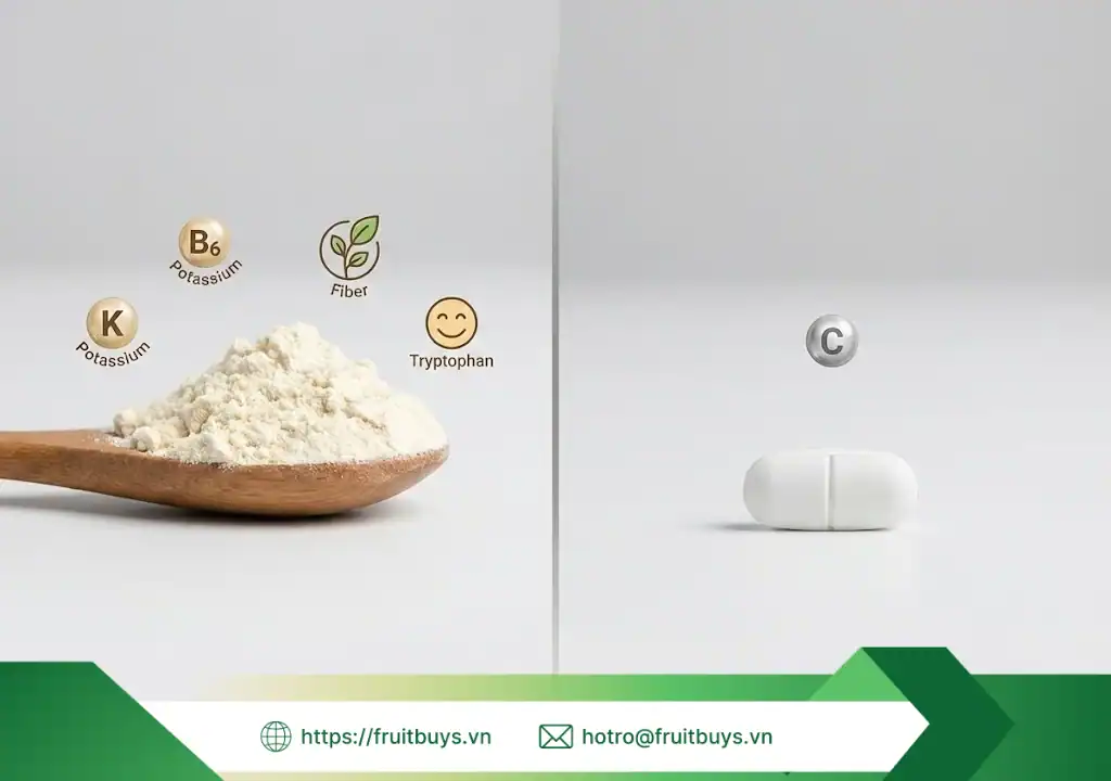 Giải Mã Bột Chuối Sấy Thăng Hoa: Không Chỉ Là Đường, Đó Là Khoa Học Về Sự Hạnh Phúc lợi ích bột chuối sấy thăng hoa 260112 (2) fruitbuys vietnam