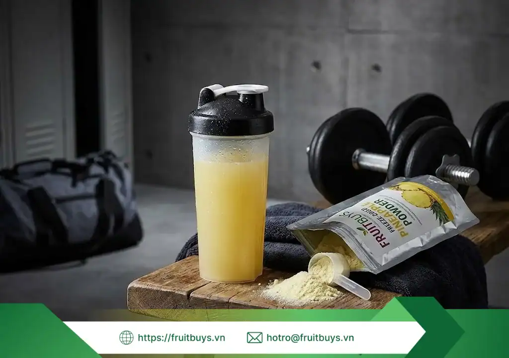 Tác Dụng Của Bột Dứa Sấy Thăng Hoa – Không Chỉ Là Vitamin C, Đó Là "Nhà Máy Sinh Học" Tí Hon lợi ích bột dứa sấy thăng hoa 260108 (3) fruitbuys vietnam