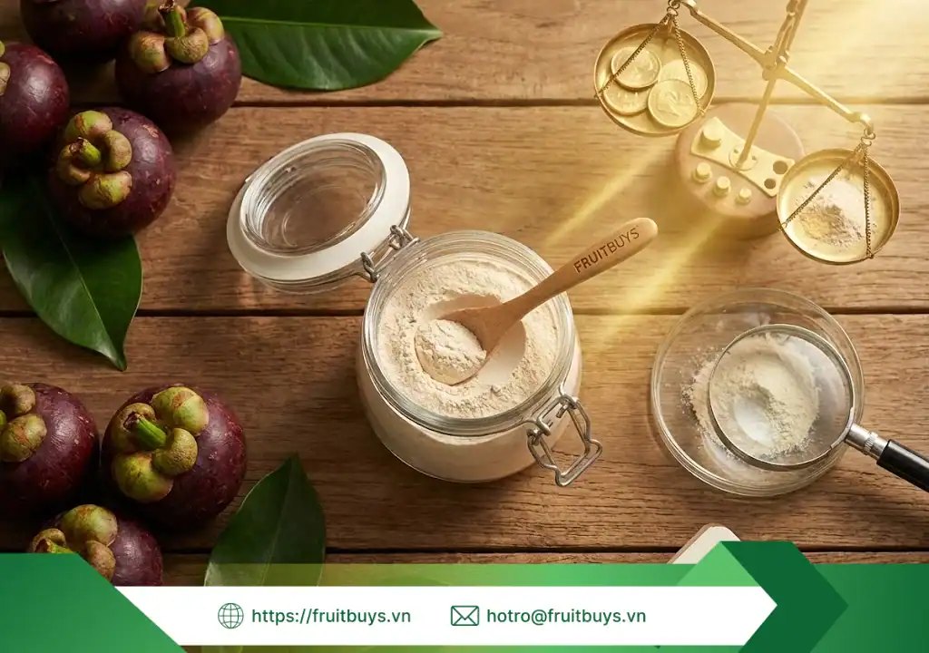 Giải Mã Quyền Năng Của Xanthones – Tại Sao Bột Măng Cụt Sấy Thăng Hoa Được Gọi Là "Mỹ Phẩm Ăn Được"? lợi ích bột măng cụt sấy thăng hoa 260107 (7) fruitbuys vietnam