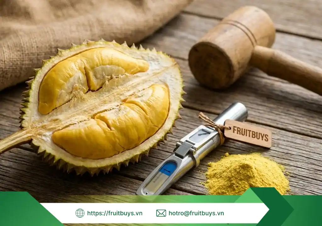 Nguồn Gốc Bột Sầu Riêng Sấy Thăng Hoa – Vị Ngọt Của Phù Sa & Hương Thơm Của Đất Đỏ nguồn gốc bột sầu riêng sấy thăng hoa 260111 (2) fruitbuys vietnam