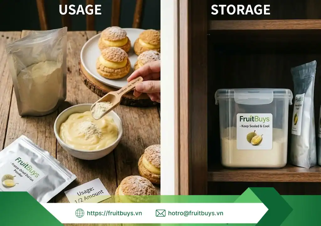 Nguồn Gốc Bột Sầu Riêng Sấy Thăng Hoa – Vị Ngọt Của Phù Sa & Hương Thơm Của Đất Đỏ nguồn gốc bột sầu riêng sấy thăng hoa 260111 (4) fruitbuys vietnam