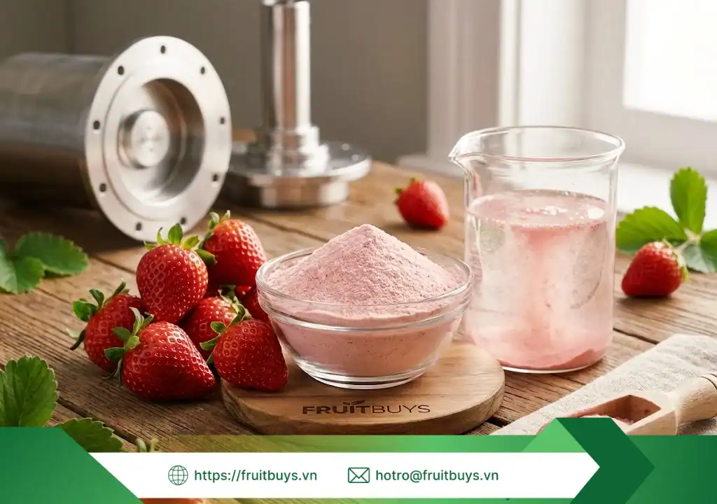 quy trình sản xuất bột dâu tây sấy phun 251229 (13) fruitbuys vietnam