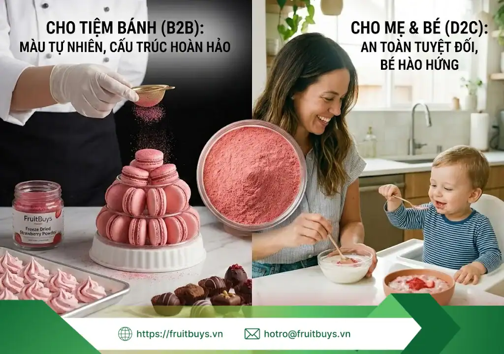 Quy Trình Sản Xuất Bột Dâu Tây Sấy Thăng Hoa: Giải Mã Công Nghệ "Giữ Trọn Linh Hồn" Trái Cây quy trình sản xuất bột dâu tây sấy thăng hoa 260109 (3) fruitbuys vietnam