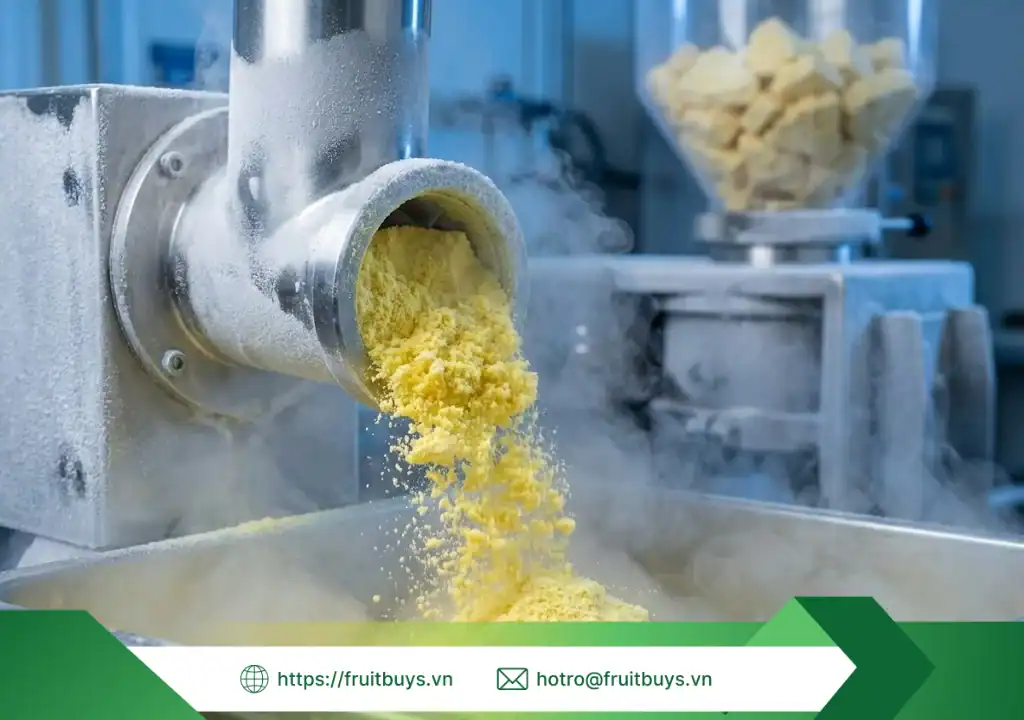 quy trình sản xuất bột dứa sấy thăng hoa 260108 (5) fruitbuys vietnam