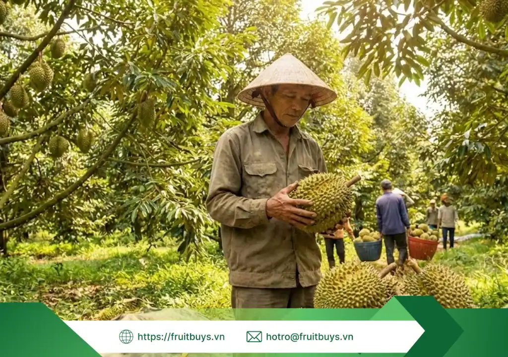 Quy Trình Sản Xuất Bột Sầu Riêng Sấy Thăng Hoa – Giải Mã "Tinh Chất" Vua Trái Cây quy trình sản xuất bột sầu riêng sấy thăng hoa 260111 (1) fruitbuys vietnam